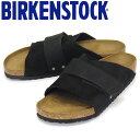 正規取扱店 BIRKENSTOCK (ビルケンシュトック) 1022350 Kyoto キョウト ヌバック スエード レザーサンダル BLACK レギュラー幅 BI233