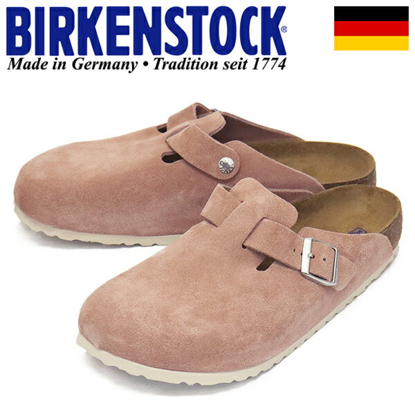 正規取扱店 BIRKENSTOCK (ビルケンシュトック) 1023279 BOSTON SFB VL ボストン ソフトフッドベッド スエードレザーサンダル PINK CLAY レギュラー幅 BI300