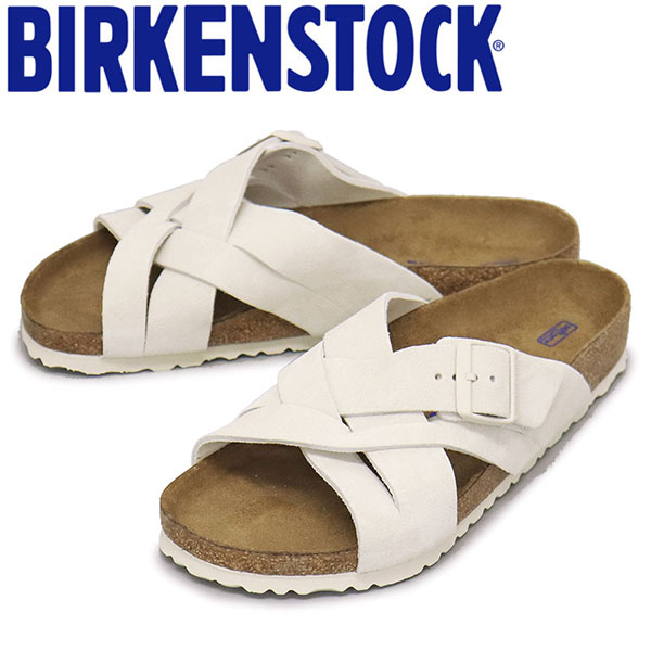 正規取扱店 BIRKENSTOCK (ビルケンシュトック) 1024534 Lugano Suede ルガーノ ソフトフットベッド スエードレザーサンダル ANTIQUE WHITE レギュラー幅 BI265