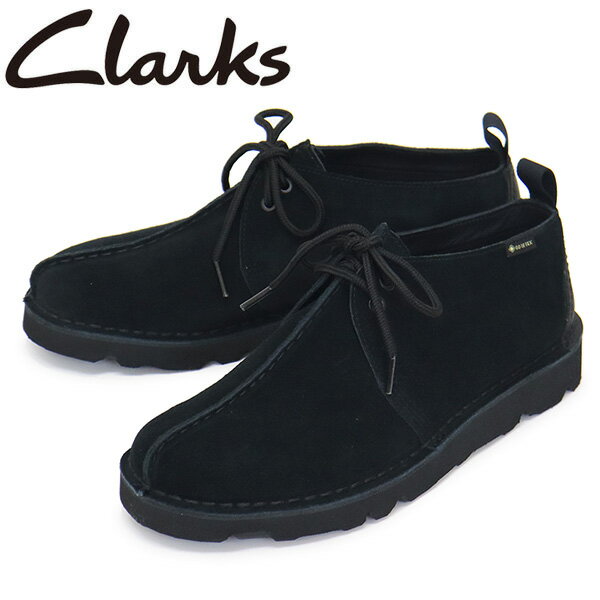 K戵X Clarks (N[NX) 26165030 Desert Trek GTX fU[ggbN SAebNX YV[Y Black Suede CL056