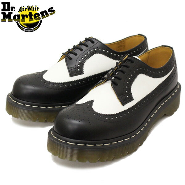 K戵X Dr.Martens hN^[}[` 3989Z BEX xbNX WINGTIP SHOE EBO`bvV[ BLACK/WHITE SMOOTH