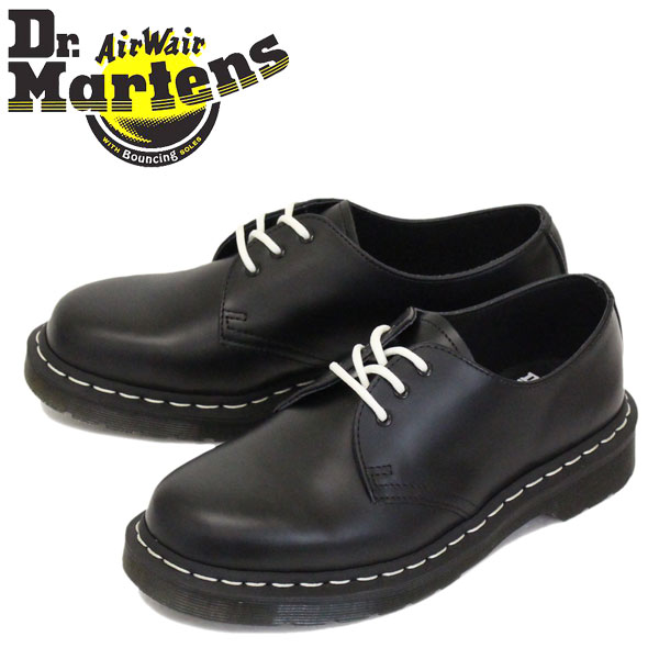 Rakuten - 正規取扱店 Dr.Martens (ドクターマーチン) 24757001 1461 WS 3ホール レザーシューズ ホワイトステッチ BLACK