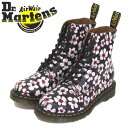 正規取扱店 Dr.Martens (ドクターマーチン) WMS 26456002 1460 8EYE PASCAL パスカル レディース レザーブーツ 花柄 BLACKxRED