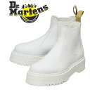 正規取扱店 Dr.Martens (ドクターマーチン) 27873113 VEGAN V 2976 QUAD MONO チェルシー サイドゴア レザーブーツ OPTICAL WHITE