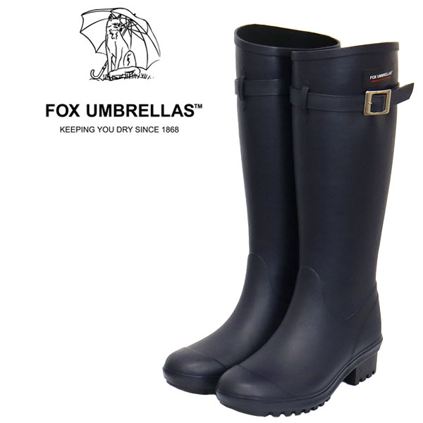 フォックスアンブレラズ 正規取扱店 FOX UMBRELLAS (フォックスアンブレラズ) 11W WOMEN'S LONG BOOTS レディース ロングブーツ ラバーネイビー つやなし日本製 FU016