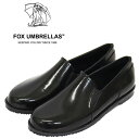 正規取扱店 FOX UMBRELLAS (フォックスアンブレラズ) WOMEN'S SLIP-ON DRESS レディース スリッポン ドレス シューズ エナメルブラック つやあり 日本製 FU001