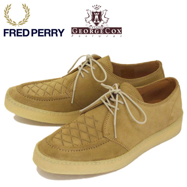 正規取扱店 FRED PERRY (フレッドペリー) x GEORGE COX (ジョージコックス) Wネーム B1910-H75 POP BOY SUEDE スウェードレースアップシューズ LIGHT GINGER FP328