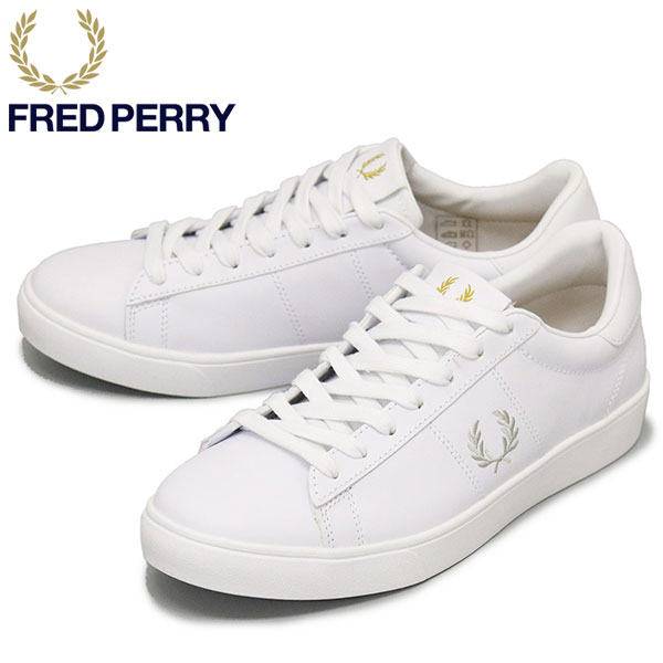 フレッドペリー レザースニーカー メンズ 正規取扱店 FRED PERRY (フレッドペリー) B4334 SPENCER LEATHER レザーシューズ 200 WHITE FP524