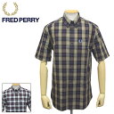 フレッドペリー 正規取扱店 FRED PERRY (フレッドペリー) M1577 CHECK SHORT SLEEVE SHIRT チェック 半袖シャツ 全2色 FP446
