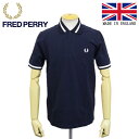 K戵X FRED PERRY (tbhy[) M2 SINGLE TIPPED FRED FP SHIRT |Vc COh 797NAVY/SNOW FP388