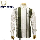 フレッドペリー 正規取扱店 FRED PERRY (フレッドペリー) M4677 Panelled Shirt パネル シャツ 129 SNOW WHITE FP505