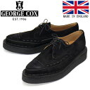 正規取扱店 GEORGE COX (ジョージコックス) DIANO 3705 V ラバーソール レザーシューズ 090 BLACK SUEDE(4)