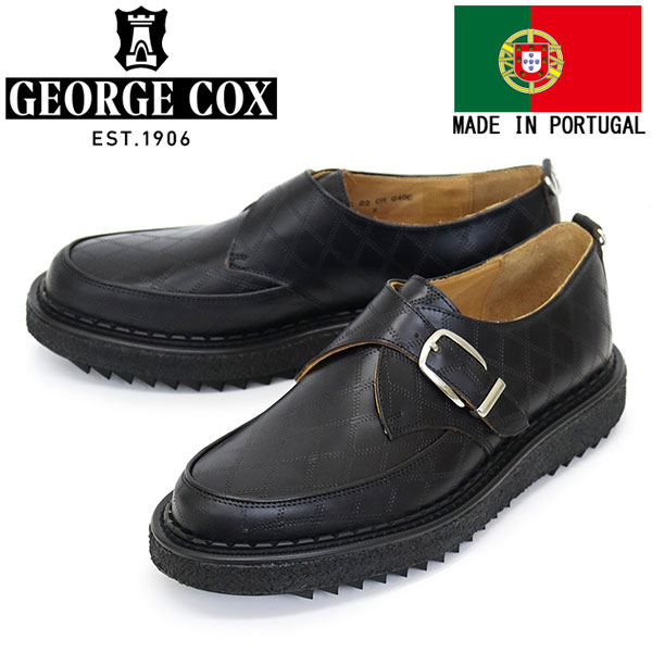正規取扱店 GEORGE COX (ジョージコックス) YMC RIPPLE HATTON MONK リップルソール レザーシューズ 040E BLACK AR...