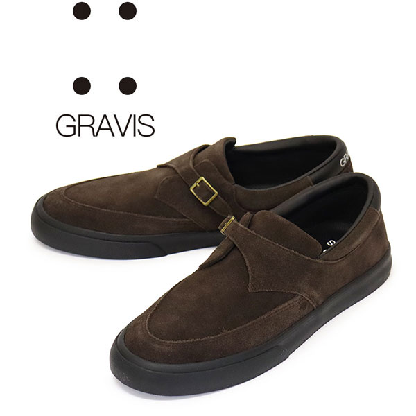 正規取扱店 gravis (グラビス) 30402 REVERSE MONK STRAP リバース モンクストラップ スニーカー BROWNxBLACK GRV052