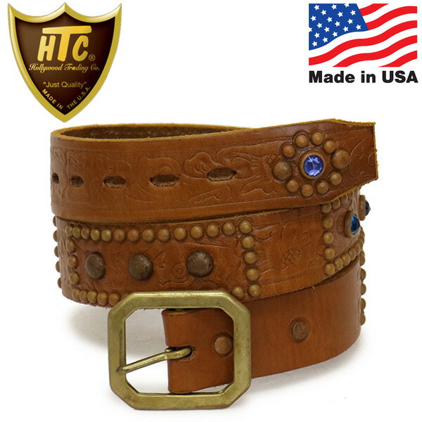 スタッズベルト 正規取扱店 HTC デッドストック #SIGNAL STUDS BELT #シグナルスタッズベルト ライトブラウンレザー 36インチ