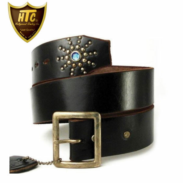 正規取扱店 HTC(Hollywood Trading Company) END ONLY BELT(エンドオンリーベルト) ブラックレザー×ブルーストーン