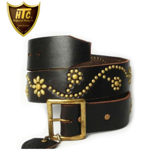 正規取扱店 HTC(Hollywood Trading Company) FLOWER BELT(フラワーベルト) ダークブラウンレザー×ブラススタッズ 正規取扱店 HTC(Hollywood Trading Company) FLOWER BELT(フラワーベルト) ダークブラウンレザー×ブラススタッズ