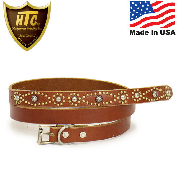 Other - 正規取扱店 HTC(Hollywood Trading Company) Belt End Only #N-Style 0.75インチ ベルト ライトブラウンレザーxシルバースタッズxブラススタッズ