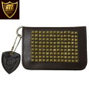 正規取扱店 HTC(Hollywood Trading Company) #14 T-2 Pyramid Brass Studs WALLET (ピラミッドシルバースタッズ ウォレット) ダークブラウンレザー(4)