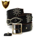 正規取扱店 HTC(Hollywood Trading Company) 53 Overlay Peanut Snake Belt(オーバーレイピーナッツスネークベルト) ブラックレザー×ブラックラインストーンx silver