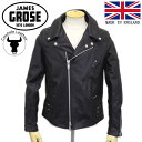 正規取扱店 JAMES GROSE (ジェームスグロース) G36-12 MEN'S GEORGIAN COW JKT (メンズ ジョージアン カウハイド レザージャケット) BLACK JG020