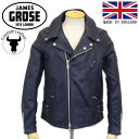 正規取扱店 JAMES GROSE (ジェームスグロース) G36-56 MEN'S GEORGIAN COW JKT (メンズ ジョージアン カウハイド レザージャケット) NAVY JG021