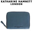 キャサリンハムネットロンドン 革小銭入れ メンズ 正規取扱店 KATHARINE HAMNETT LONDON (キャサリンハムネット ロンドン) 490-57000 Soft ラウンドファスナー コインケース 32 ブルー