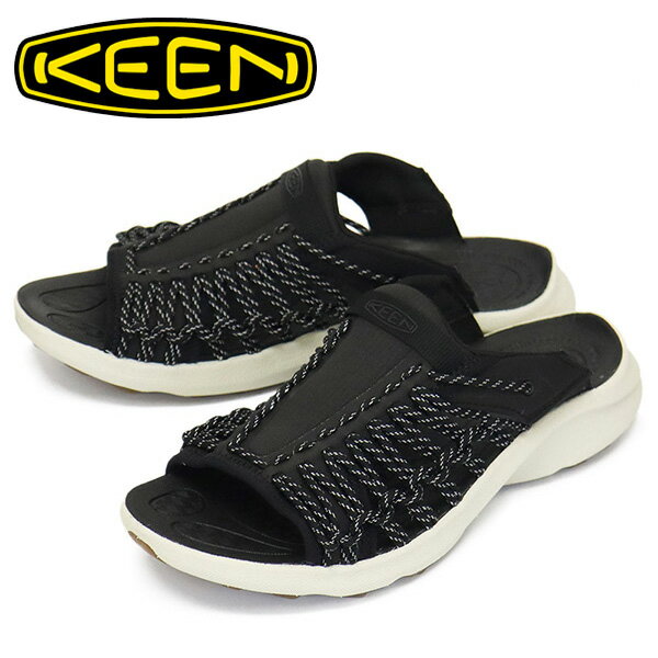 K戵X KEEN (L[) 1026080 Men's UNEEK SNK SLIDE j[N Xj[N XCh Xj[J[T_ BLACKxSILVER KN654