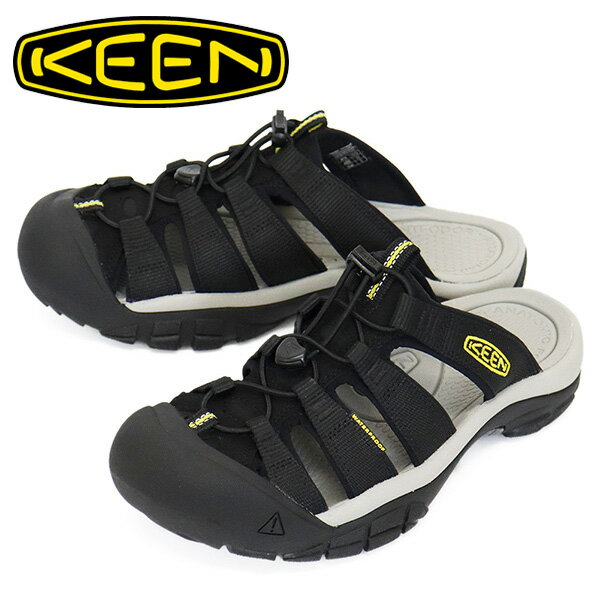 正規取扱店 KEEN (キーン) 1027302 Men's NEWPORT SLIDE ニューポート スライド サンダル BLACKxKEEN YELLOW KN700