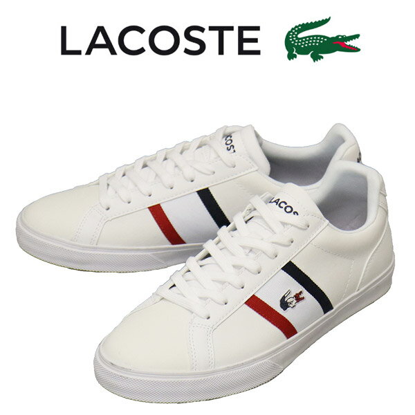 ラコステ レザースニーカー メンズ 正規取扱店 LACOSTE (ラコステ) CMA0055 LEROND PRO TRI 123 1 CMA レザースニーカー 407ホワイトxネイビーxレッド LC300