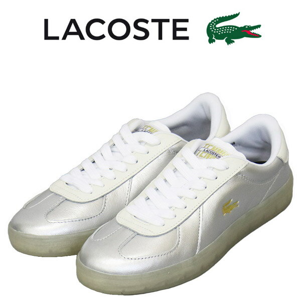 Rakuten - 正規取扱店 LACOSTE (ラコステ) WMS 50SFA0031 BASESHOT PRO 225 1 SFA ベストショットプロ レディース レザースニーカー AAB SLVxOFF WHT LC396