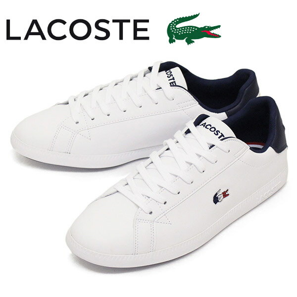 【楽天スーパーSALE】 正規取扱店 LACOSTE (ラコステ) SMA0027 GRADUATE TRI 1 メンズスニーカー 407-WHT/NVY/RED LC194