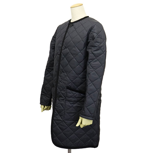 正規取扱店 LAVENHAM (ラベンハム) WMS SLJ2106B EVESHAM イブシャム ウィメンズ ロングライン ラウンドカラーコート イギリス製 G95 LAMPBLACK LH018