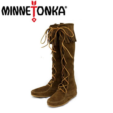 スーパーセール　正規取扱店 MINNETONKA(ミネトンカ) Front Lace Hardsole Knee High Boot(フロントレースニーハイブーツ)#1428 DUSTYBROWN MT050