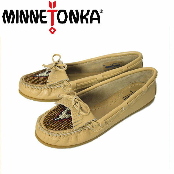 ミネトンカ 正規取扱店 MINNETONKA(ミネトンカ) New Beaded Kilty Moccasin(ニュービーディッドキルティモカシン)#637 SAND SMOOTH レディース MT036