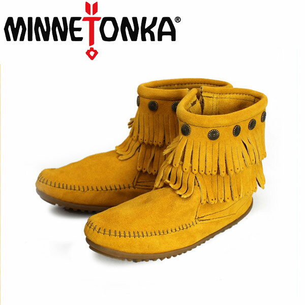 ミネトンカ 【楽天スーパーSALE】 正規取扱店 MINNETONKA(ミネトンカ)Double Fringe Side Zip Boot(ダブルフリンジ サイドジップブーツ)#694F MUSTARD レディース MT094