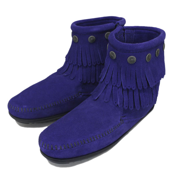 ミネトンカ sale セール 正規取扱店 MINNETONKA(ミネトンカ) Double Fringe Side Zip Boot(ダブルフリンジサイドジップブーツ) #699F BLUE VIOLET レディース MT357