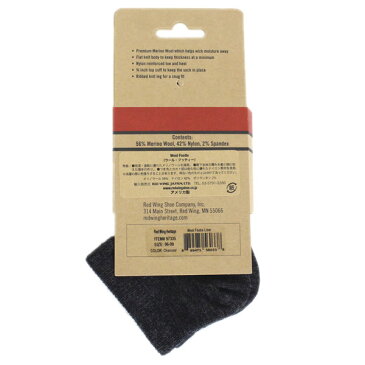 正規取扱店 RED WING(レッドウィング) 97335 Wool Footie Short Socks (ウールフッティーショートソックス) 靴下 CHARCOAL チャコール