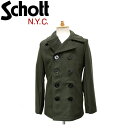 K戵X Schott (Vbg) 7118 753US PEA COAT 24oz s[R[g AJ OLIVE