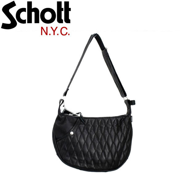 正規取扱店 SCHOTT(ショット) PADDED BANANA BAG（パッデッド バナナ バッグ） BLACK ブラック