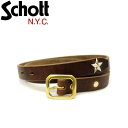 正規取扱店 SCHOTT(ショット) PERFECTO BELT NARROW(パーフェクトベルトナロー) BROWN ブラウン コシがあってしっとりとした革質が特徴的なステアハイドを使用。使い込むごとに抜群の経年変化が楽しめる。ベルト先にはスターのスタッズが打ち込まれています。 カラー：BROWN ブラウン スタッズカラー：シルバー ベルトサイズ ベルトの幅：約24mm 32インチ(約77〜87cm) 34インチ(約82〜92cm) 36インチ(約87〜97cm)　38インチ(約92〜102cm) (※表記サイズはベルトのバックルの先から穴までの実寸値です。現在お使いのベルト実寸を計測のうえサイズをお選びください。また天然のレザーを使用しているため多少の個体差も御座います。)バリエーション Others一覧 SCHOTT一覧