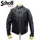 正規取扱店 Schott (ショット) 641XX HORSE HIDE CAFE RACER (ホースハイドカフェレーサー) ライダースジャケット BLACK