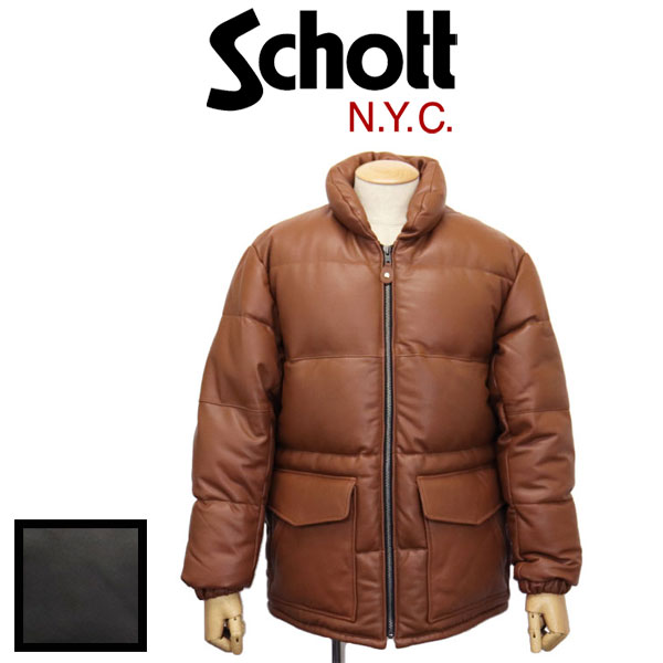 正規取扱店 Schott (ショット) 2250025 3121033 LEATHER CLASSIC DOWN JKT クラシック レザーダウンジャケット 全2色