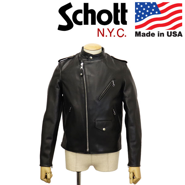 正規取扱店 Schott (ショット) 2950009 7670 603UST STAND ONESTAR スタンド ワンスター ト ライダース レザージャケット アメリカ製 09(10) BLACK