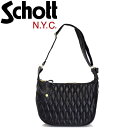 正規取扱店 Schott (ショット) 3109022 PADDED BANANA BAG パデッドバナナ レザーショルダーバッグ 08-BLACK/GOLD(4)
