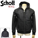 正規取扱店 Schott (ショット) 3111054 LEATHER FULL ZIP PARKA レザーフルジップ パーカー 全2色