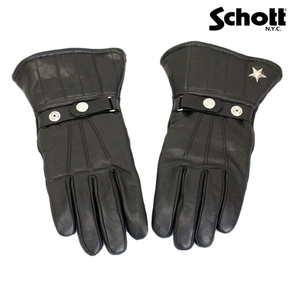 ショット 手袋 正規取扱店 SCHOTT(ショット) WINTER GROVE MIDDLE ONESTAR ウィンターグローブ ミドル ワンスター BLACK