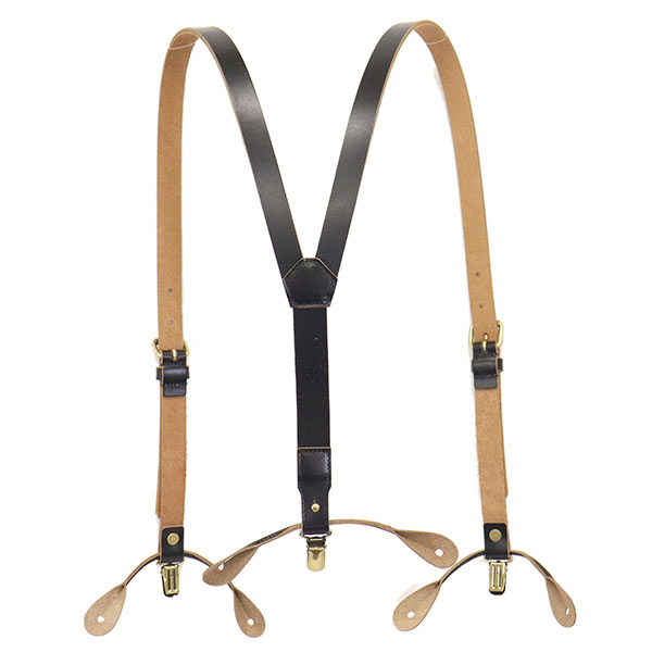 正規取扱店 Schott(ショット) 4970034 LEATHER SUSPENDER レザーサスペンダー 日本製 010BLACK