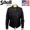 K戵X Schott (Vbg) 7550 241XX LAMB CAFE RACER JtF[T[ U[WPbg 09BLACK