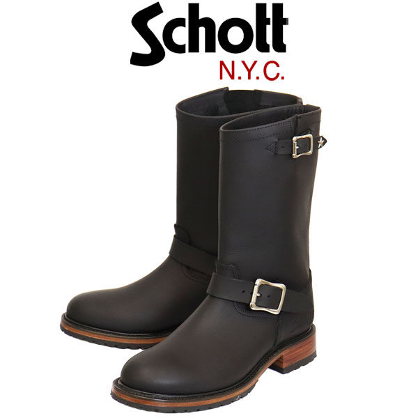 正規取扱店 Schott (ショット) OSC S25500 Viper Boots ヴァイパー エンジニア レザーブーツ Black SCT019